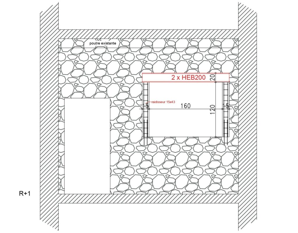 Création d’une ouverture dans un mur porteur et renforcement par structure métallique et béton à Biot - Murs porteurs